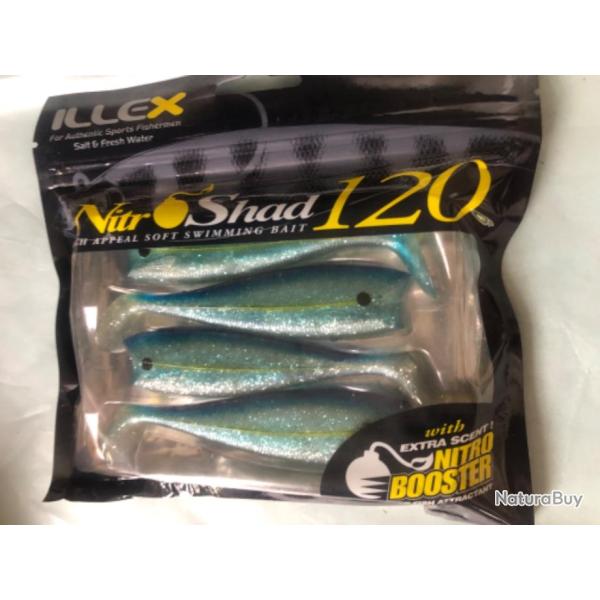 4 illex nitro shad 120 jelly shad . Leurre souple p�che carnassier
