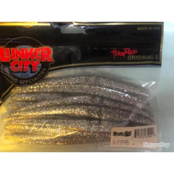 10 slug go 15 cm chrome. Leurre souple p�che carnassier lunker city