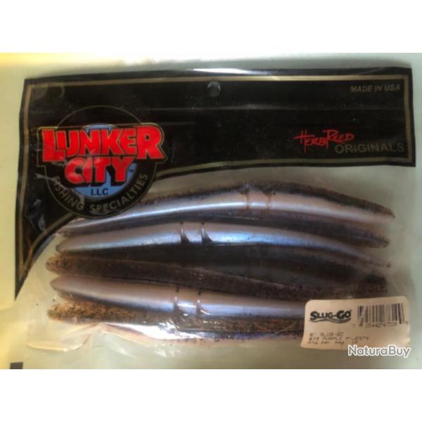 10 slug go 15 cm purple majesty . Leurre souple p�che carnassier lunker city