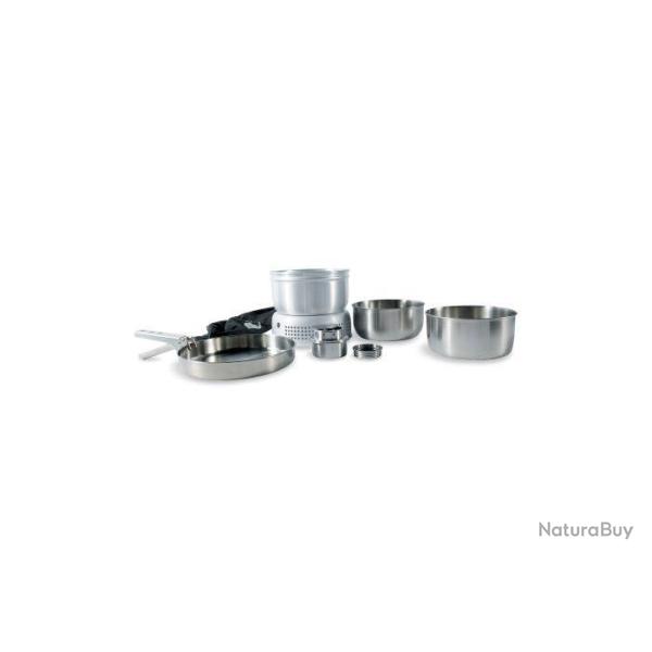 MULTI SET + A BURNER - GRAND SET DE CUSINE TATONKA AVEC SUPPORT DE CUISSON - ACIER INOX
