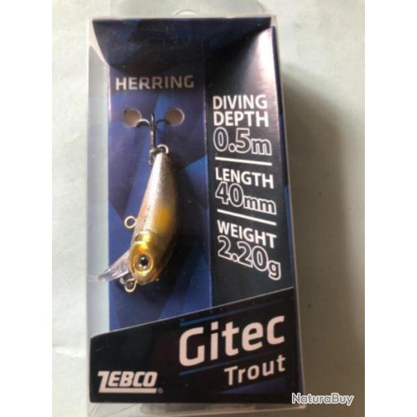 1 gitec trout 4 cm 2,2 gr herring Leurre dur  p�che truite zebco