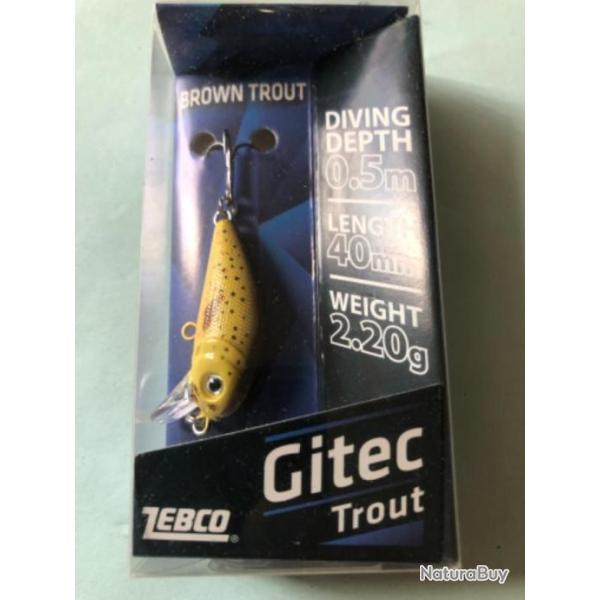 1 gitec trout 4 cm 2,2 gr brown trout Leurre dur p�che truite zebco