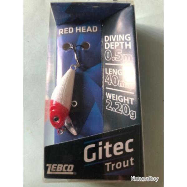 1 gitec trout 4 cm 2,2 gr red head Leurre dur p�che carnassier zebco