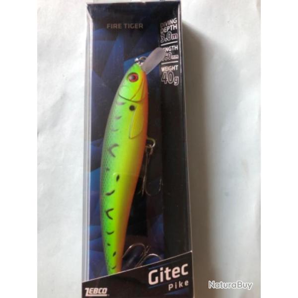 1 gitec pike 16 cm 40 gr fire tiger Leurre dur p�che mer zebco