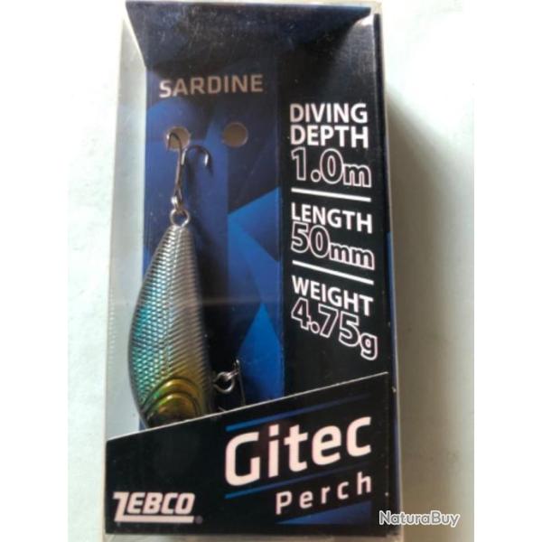 1 gitec perch 5 cm 4,75 gr sardine Leurre dur p�che carnassier zebco