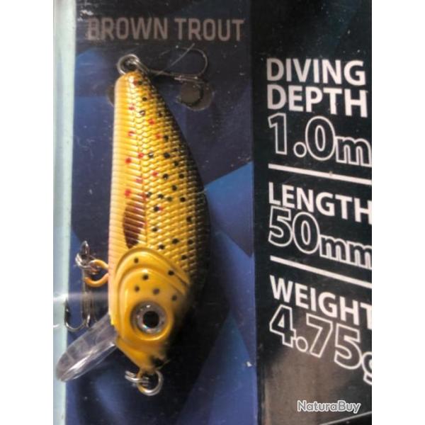 1 gitec perch 5 cm 4,75 gr brown trout Leurre dur p�che carnassier zebco