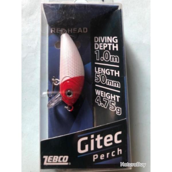 1 gitec perch 5 cm 4,75 gr red head Leurre dur p�che carnassier zebco