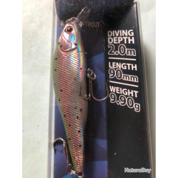 1 gitec Zander 9 cm. 9,9 gr rainbow trout Leurre dur p�che carnassier zebco