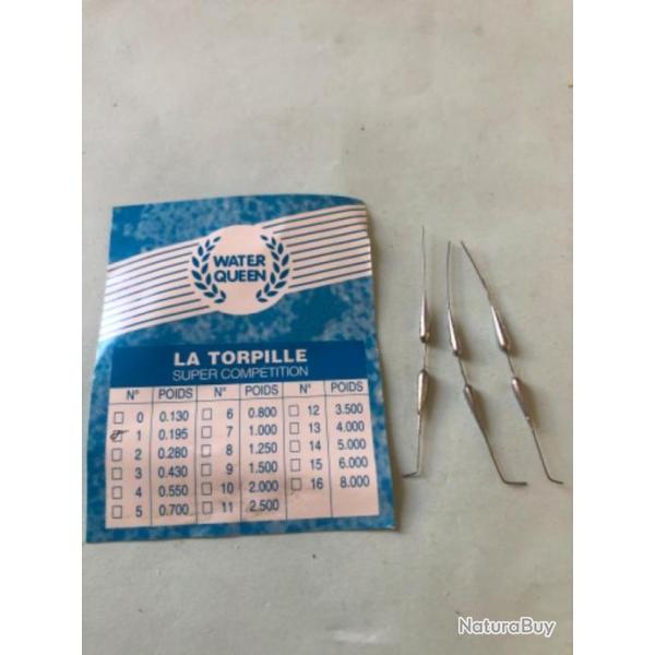 6 olivette 0,195 gr perc�e plomb type torpille comp�tition peche coup water queen