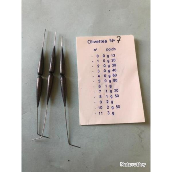 6 olivette 1,20 gr perce plomb type torpille comptition peche coup