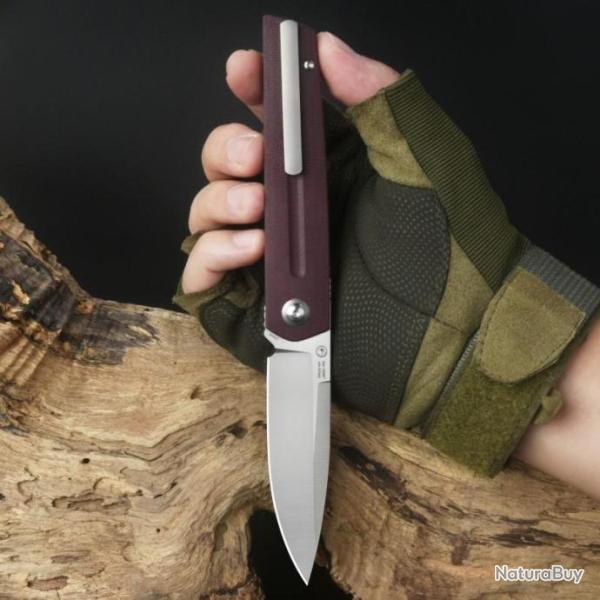Couteau ArtisanCutlery Sirius Burgandy Manche Micarta Lame Acier S35VN IKBS Linerlock ATZ1849PDRC