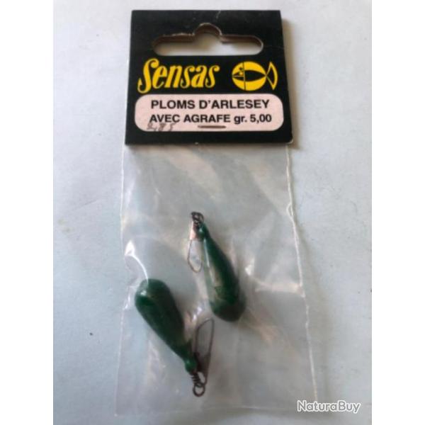 2 plomb arlesey 5 gr plastifi avec agrafe . pche coup Sensas