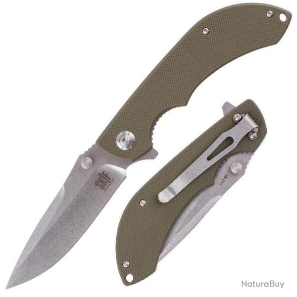 Couteau SKIF Spyke Olive Manche G10 Lame Acier 8Cr14MoV Linerlock Clip SKFIS011OG