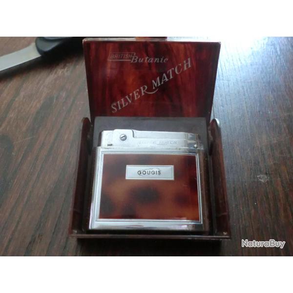 BRIQUET BUTANIC  SILVER MATCH  / GOUGIS  AVEC COFFRET