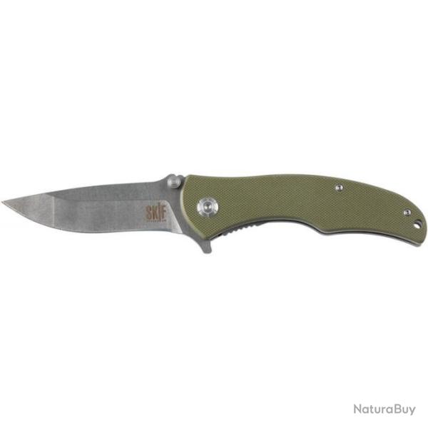 Couteau SKIF Boy Olive Manche G10 Lame Acier 8Cr14MoV Linerlock Clip SKFIS008OG