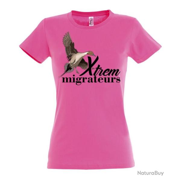 Tee shirt canard pilet rose XTREM MIGRATEURS