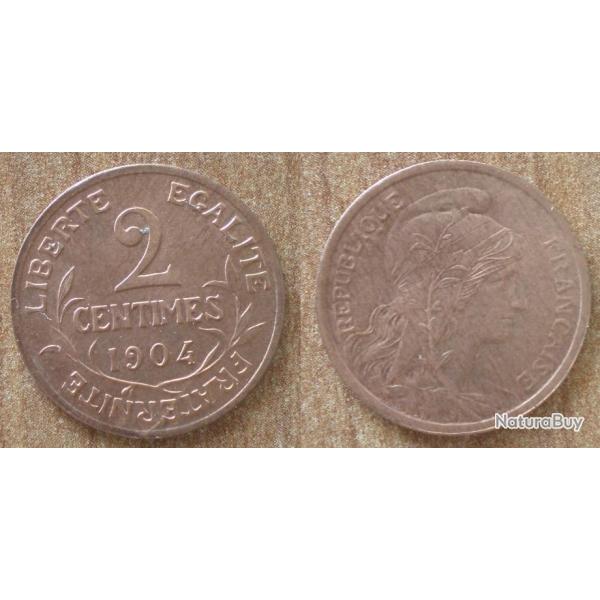 France 2 Centimes 1904 Piece Dupuis Centime De Franc Francs
