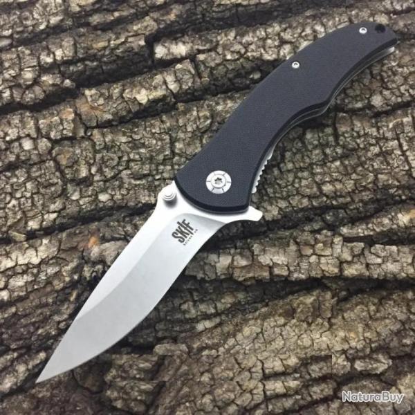 Couteau SKIF Boy Black Manche G10 Lame Acier 8Cr14MoV Linerlock Clip SKFIS008B