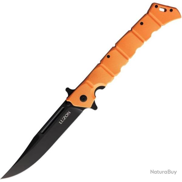 Couteau Cold Steel Large Luzon Orange Lame Acier 8Cr13MoV Manche GFN Linerlock Clip CS20NQXORBK