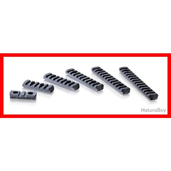 SET DE 6 RAILS PICATINNY EN POLYMERE COMPATIBLE M-LOK - NOIR