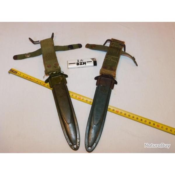 LOT 2 FOURREAUX COUTEAU / POIGNARD U.S. M.3