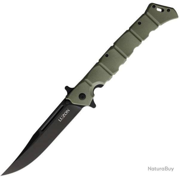 Couteau Cold Steel Large Luzon OD Green Lame Acier 8Cr13MoV Manche GFN Linerlock Clip CS20NQXODBK