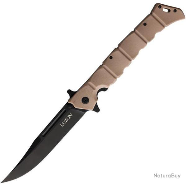 Couteau Cold Steel Large Luzon Desert Tan Lame Acier 8Cr13MoV Manche GFN Linerlock Clip CS20NQXDTBK