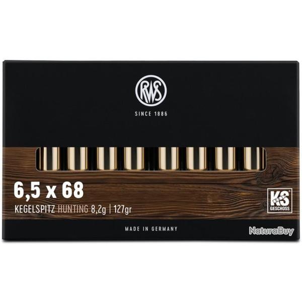 Munition RWS 6,5x68 KS 8.2g 127Grains par 60