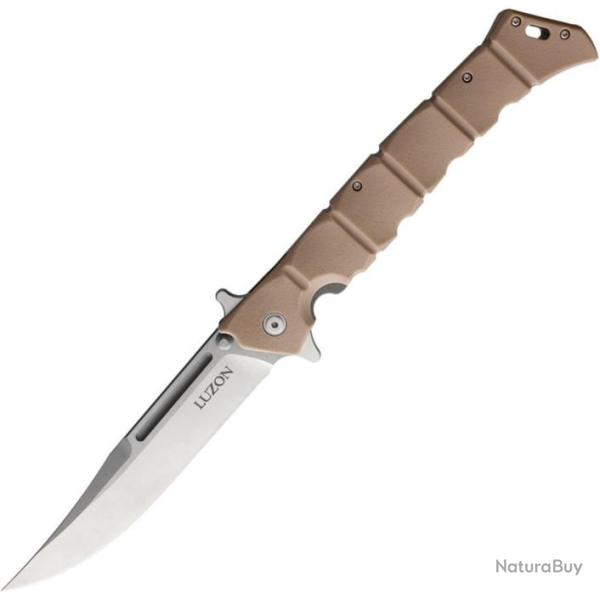 Couteau Cold Steel Large Luzon Desert Tan Lame Acier 8Cr13MoV Manche GFN Linerlock Clip CS20NQXDTST