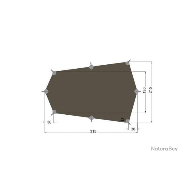TARP WING 2LT - Toile Tatonka en polyamide/silicone - 315 x 215 cm - Vert SGO