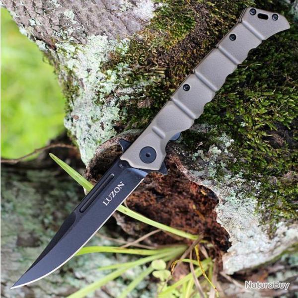 Couteau Cold Steel Medium Luzon Dark Earth  Lame Acier 8Cr13MoV Black Manche GFN Clip CS20NQLDEBK
