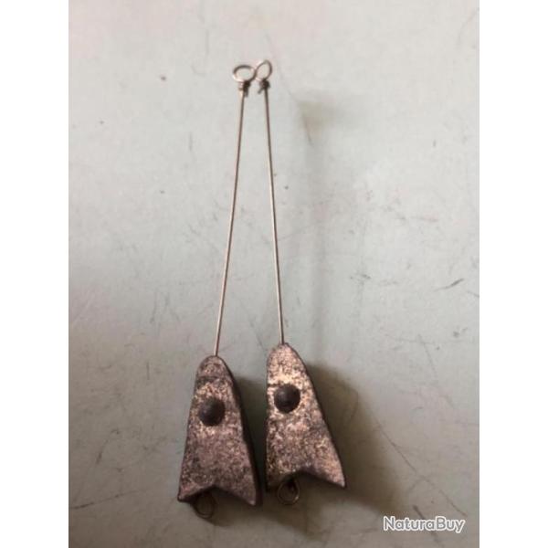 2 plomb lancer t�te de poisson pm avec avan�on 4 gr d�montable p�che truite lemer