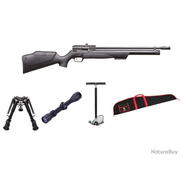 Carabine KRAL PCP SYNTHETIQUE Puncher 4,5 mm 19,9 j. + pompe bar 275 bar + bipied + visi�re Mildot-2