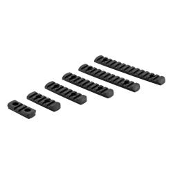 Set de 6 rails picatinny en polym&egrave;re compatible M-LOK - NOIR-Set 6 Rails Polymere Picatinny Compatib