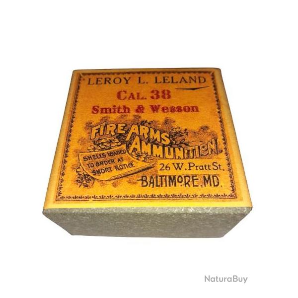 38 SW (Smith & Wesson): Reproduction boite (vide) LEROY LELAND 9470650 (USA)