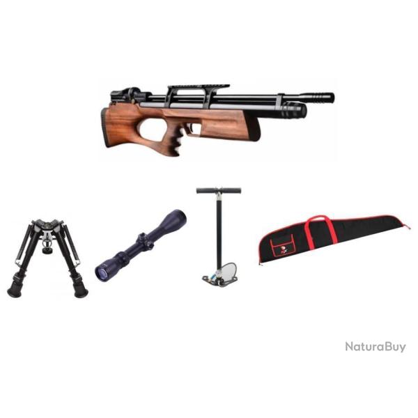 Carabine PCP KRAL BREAKER WOOD 6,35 mm,19.9 Jul. + pompe bar 275 Bar + Lunette 3-9X40 Mildot-2