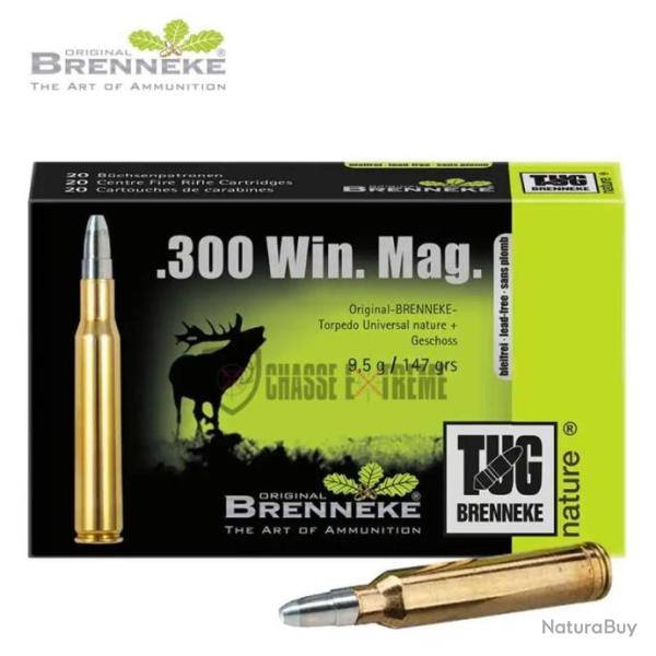 20 Munitions BRENNEKE TUG Nature 147gr Cal 300 Win Mag