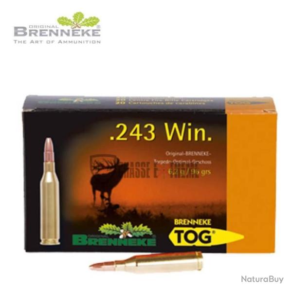 20 Munitions BRENNEKE TOG 95gr Cal 243 Win