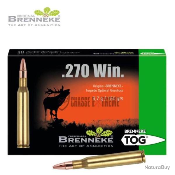 20 Munitions BRENNEKE TOG 150gr Cal 270 Win