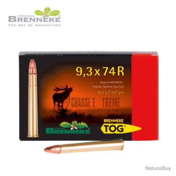 20 Munitions BRENNEKE TOG 247gr Cal 9,3x74R