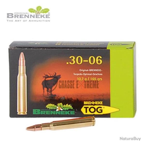 20 Munitions BRENNEKE TOG 165gr Cal 30-06