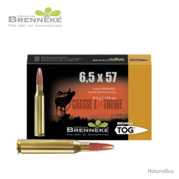 20 Munitions BRENNEKE TOG 139gr Cal 6,5X57