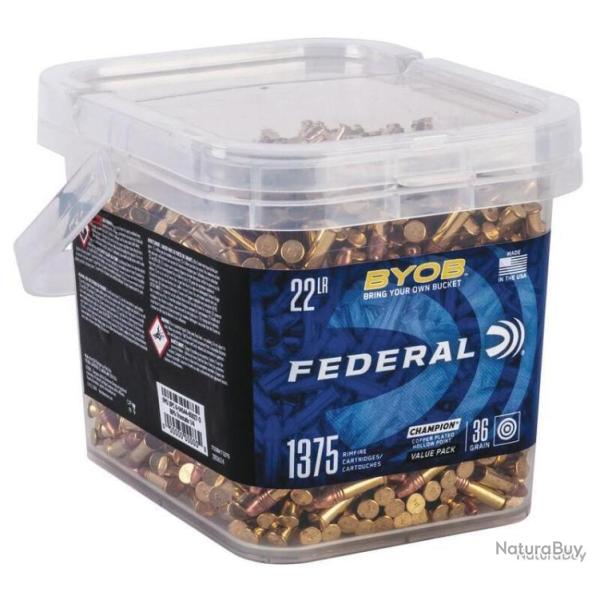 Cartouches FEDERAL - cal. 22LR - 36gr CPHP Hollow Point - Pot de 1375 cartouches