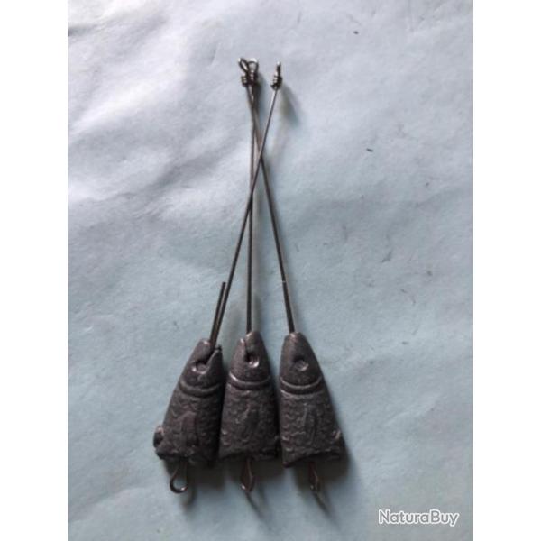 3 plomb lancer TETE DE POISSON avec avan�on 6 gr environ d�montable p�che truite