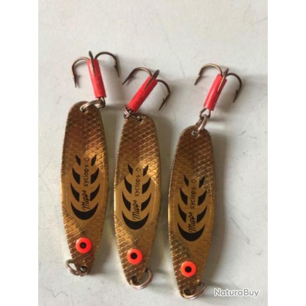 3 cuill�re syclop N 0 , 5 cm, 8 gr, or noir , p�che carnassier MEPPS