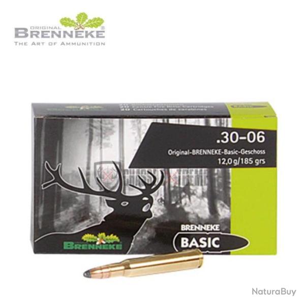 20 Munitions BRENNEKE BASIC 185gr Cal 30-06
