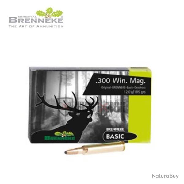 20 Munitions BRENNEKE BASIC 185gr Cal 300 Win Mag