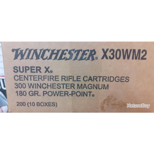 Caisse de 200 Balles winchester power point 180g