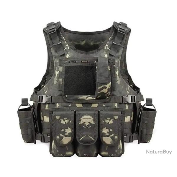 Gilet Airsoft Tactique Chasse Pochette Chargeur Munition Rangement Munition Combat
