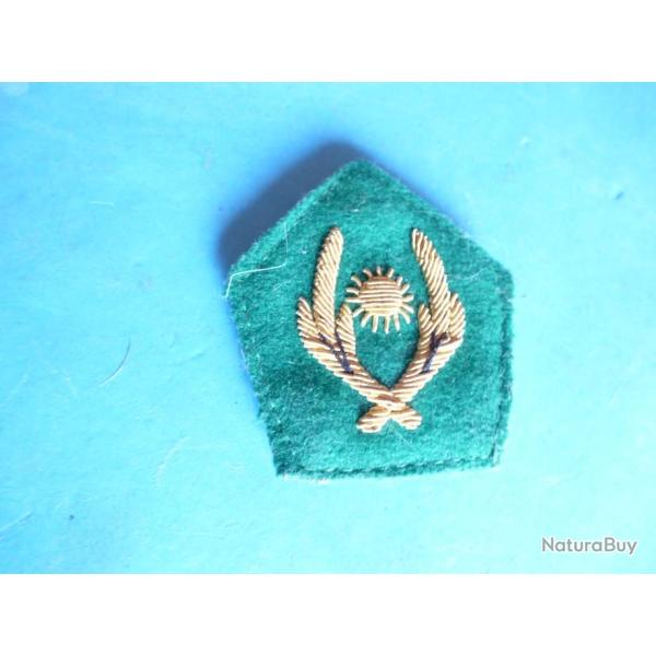 INSIGNE TISSU  VERTE AVEC SOLEIL